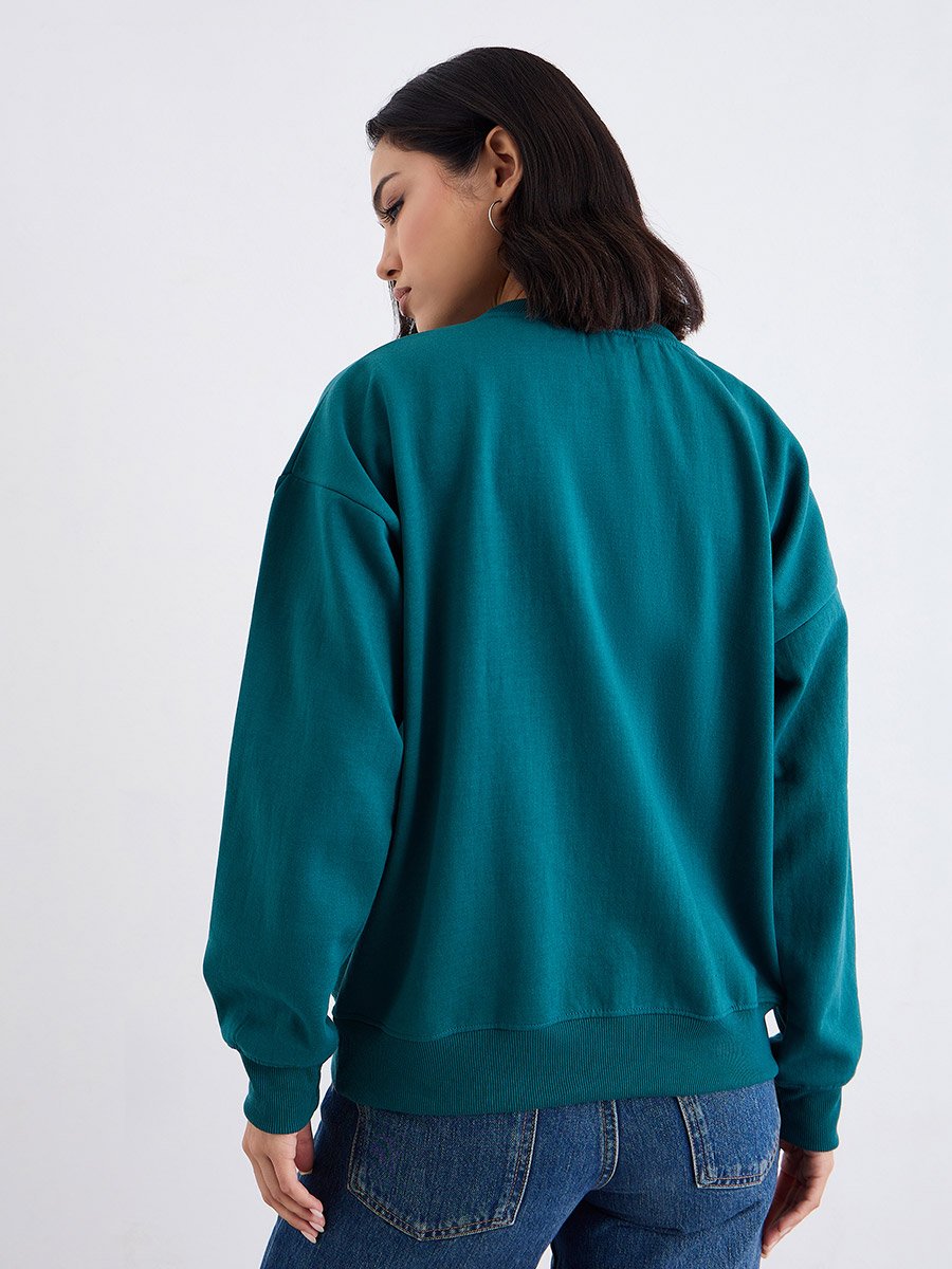 Oversized Regular Length Slogan Sweatshirt