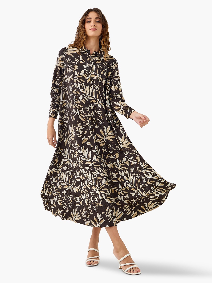 knee length dresses for ladies Ayla Trapeze Midi Dress, Cobalt – Alembika U.S main image 0