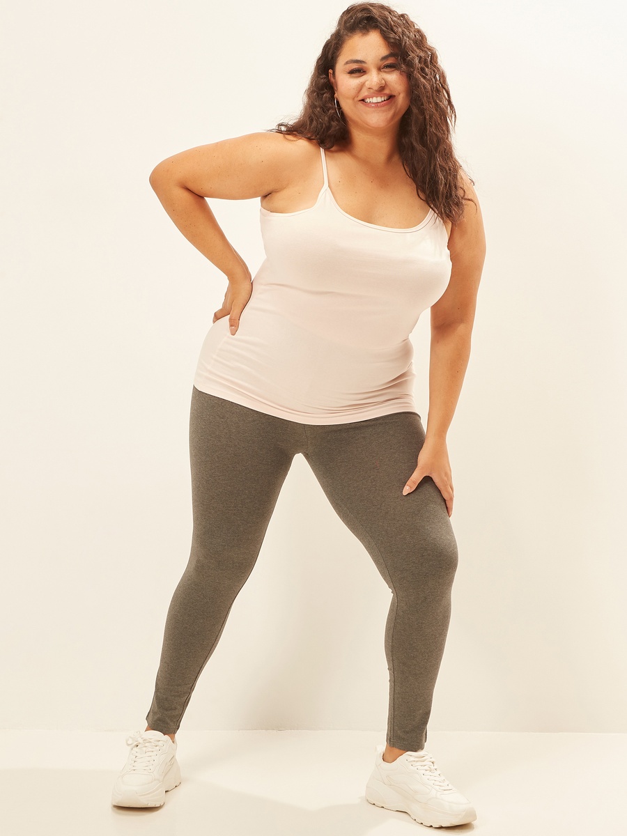 Plus Size Full Length Plain Leggings with Elasticised Waistband