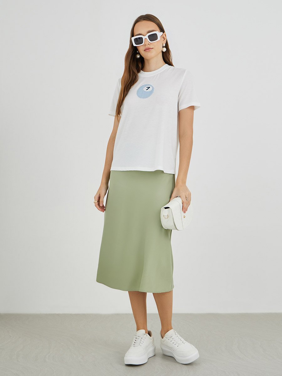 Embroidered Round Neck T-Shirt