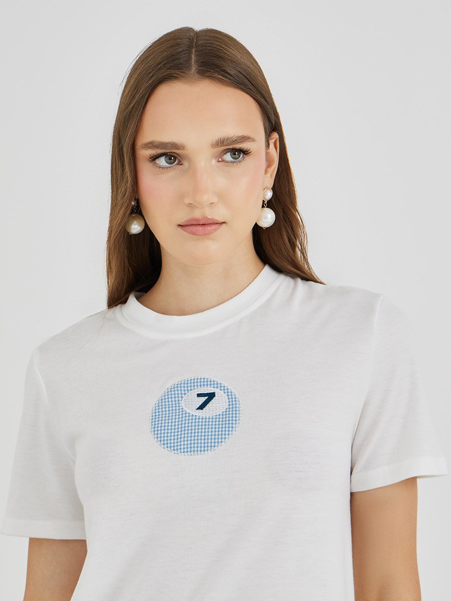 Embroidered Round Neck T-Shirt