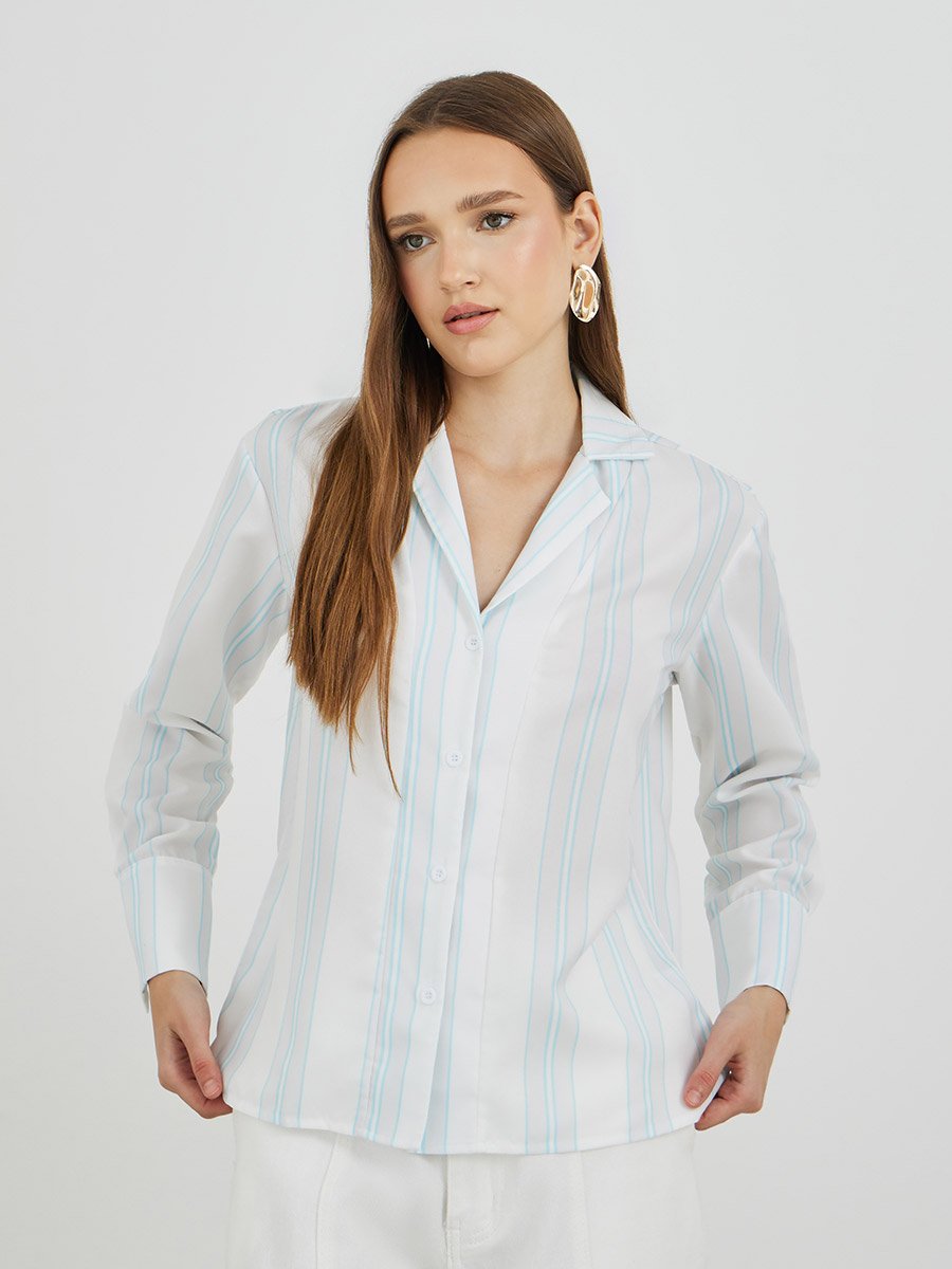 Striped Long Sleeve Oversized Shirt