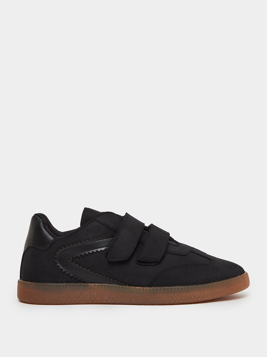 Black Velcro Strap Sneakers