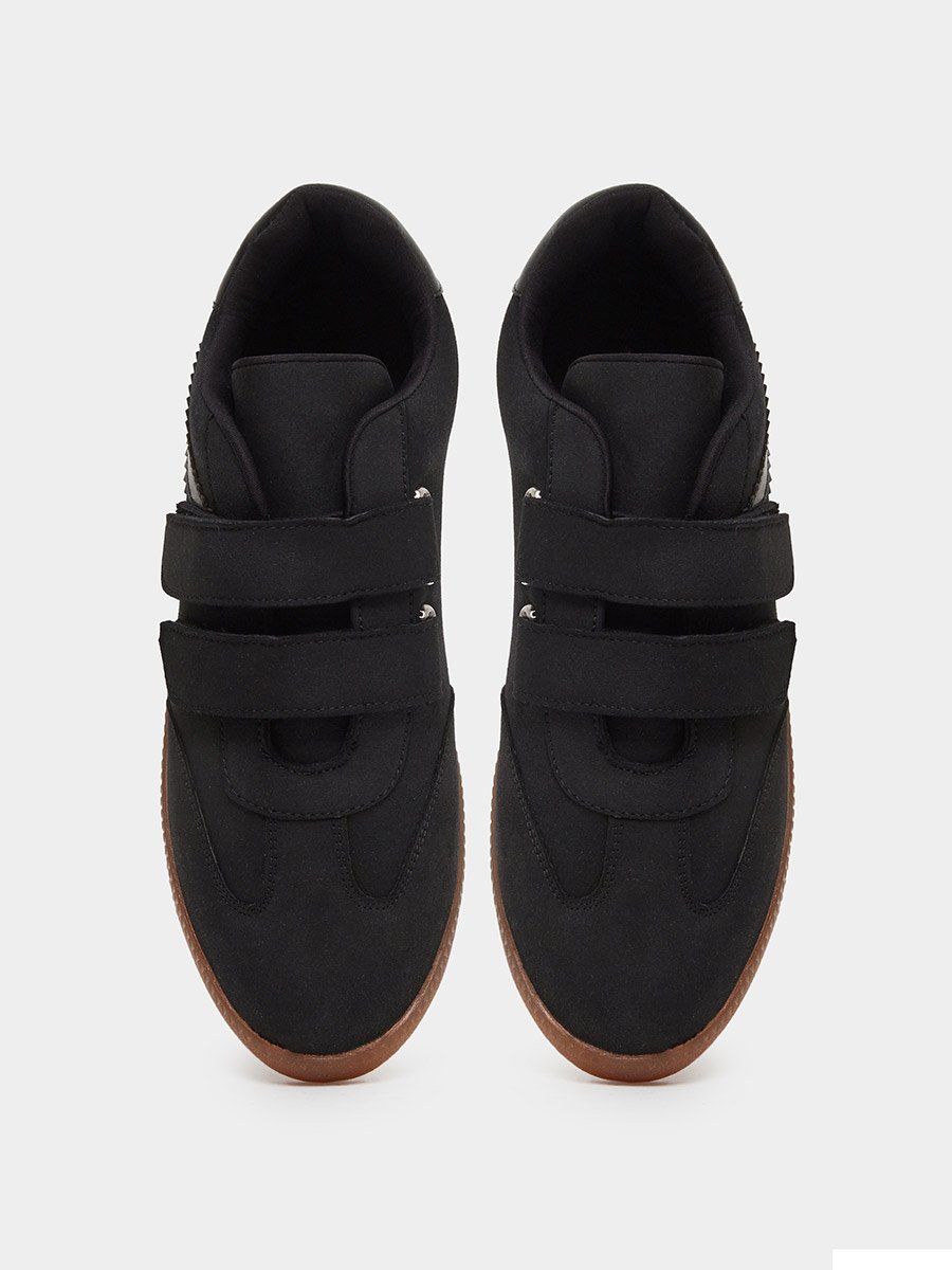 Black Velcro Strap Sneakers