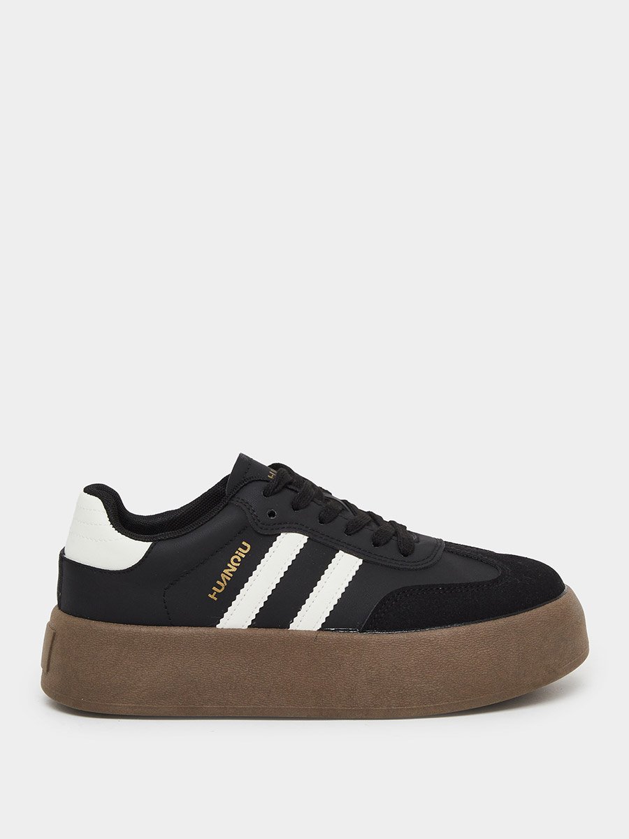 Women Black Platform Sneakers