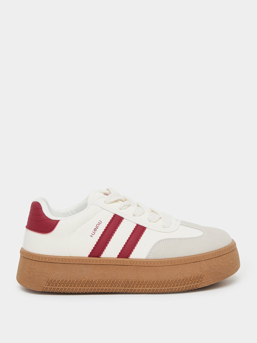 Women Beige Platform Sneakers