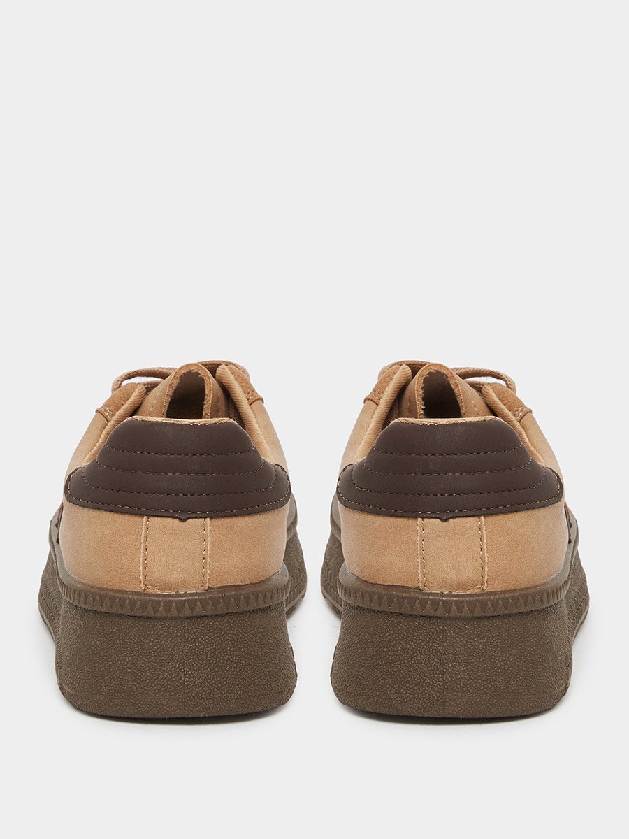 Women Beige Platform Sneakers