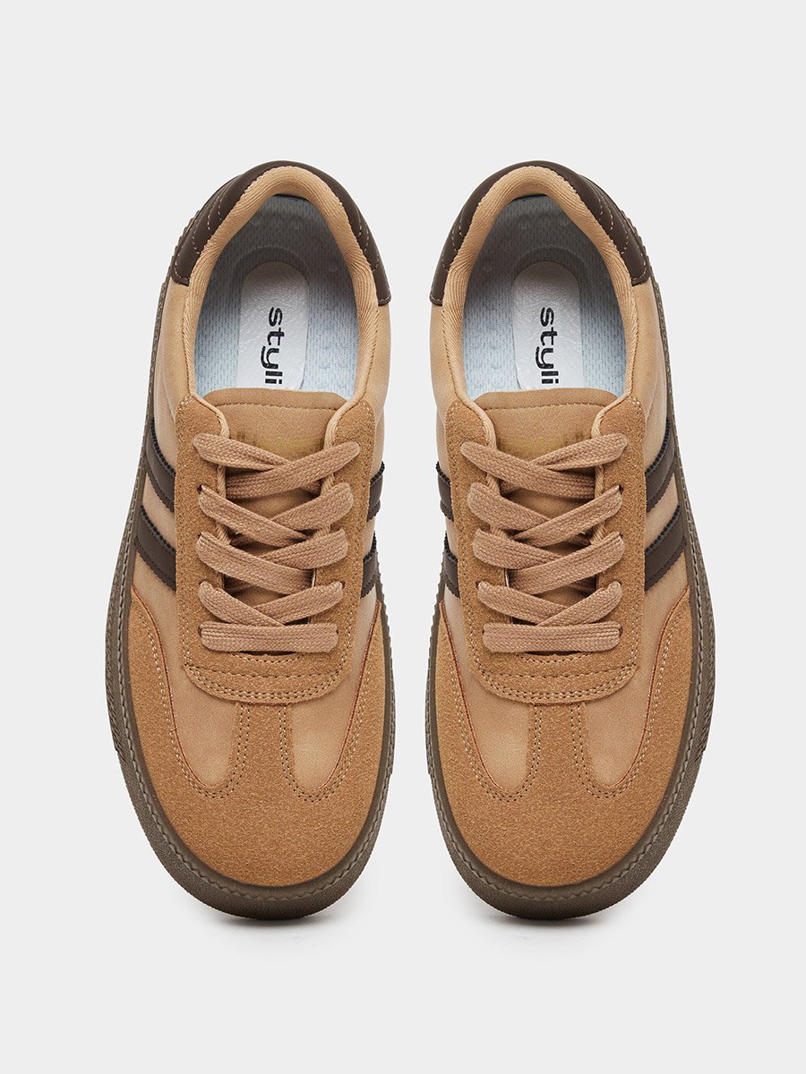 Women Beige Platform Sneakers