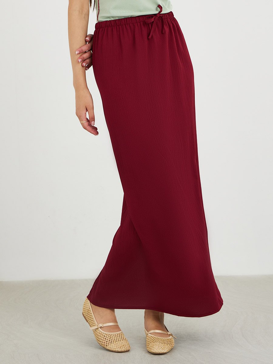 Textured Shift Maxi Skirt