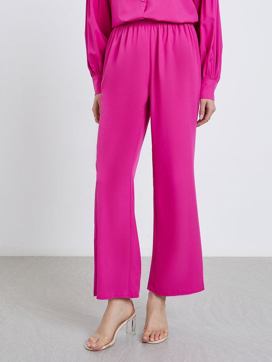 Pink Embroidered Panel Shirt and Pants Co-Ords