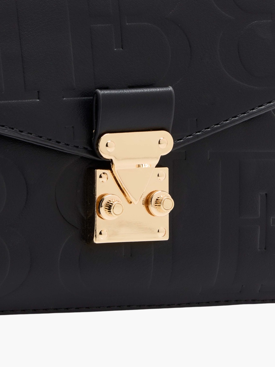 Monogram Print Crossbody Bag with Adjustable Strap and Twist Lock