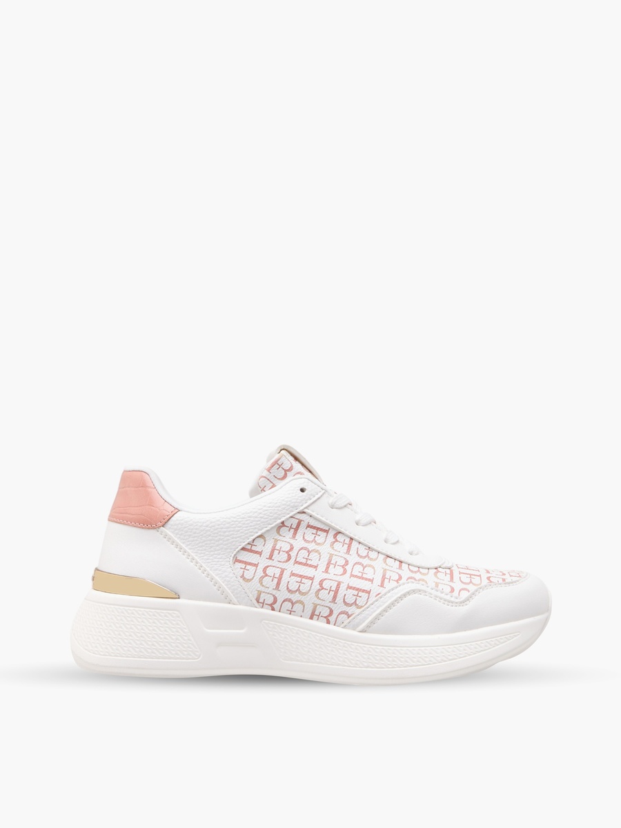 حذاء سنيكرز برباط إغلاق وطبعات مونوجرام من فلورا بيلا