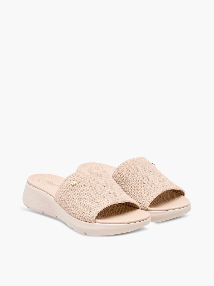 Floral Bella Textured Slip-On Sandals