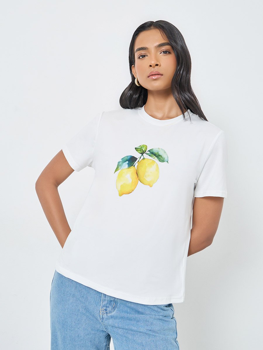 Women Lemon Graphic Print T-Shirt