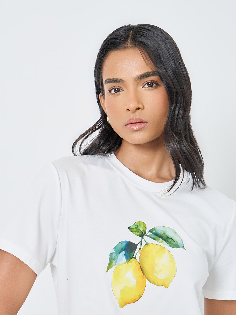 Women Lemon Graphic Print T-Shirt