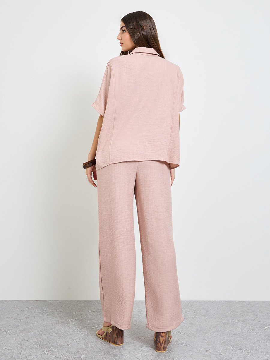 Light Pink Relaxed Fit Shirt and Trouser Modest Set