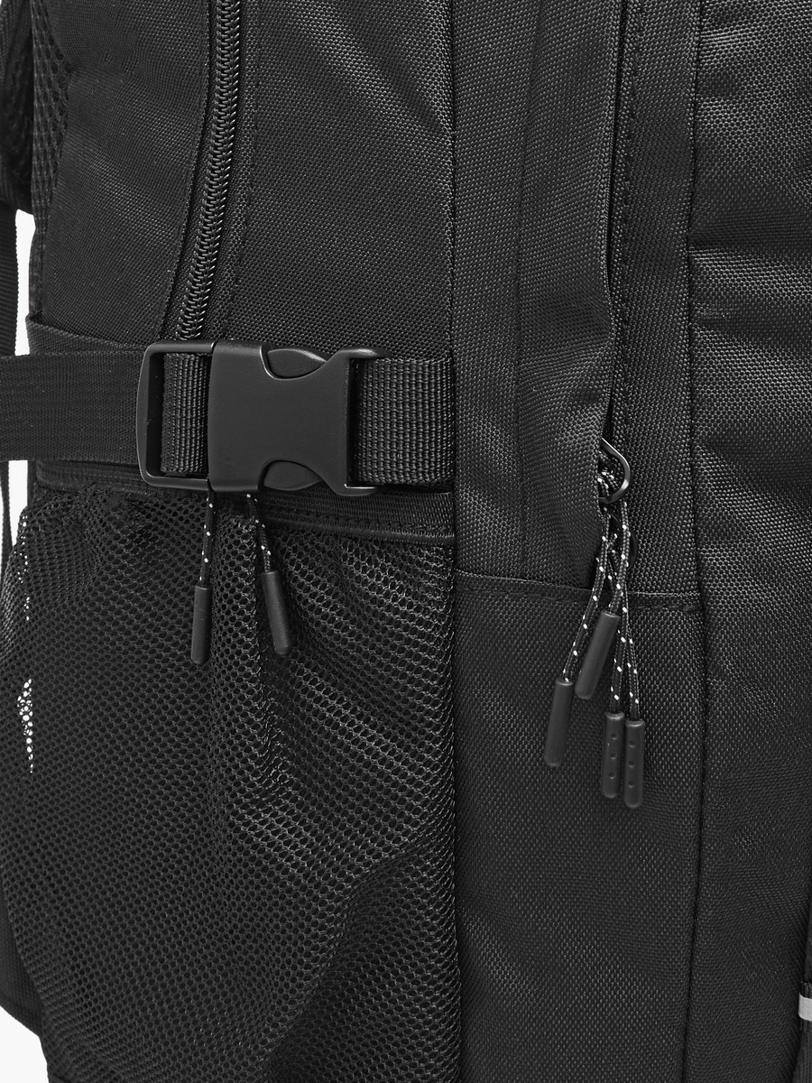 Logo Applique Backpack with Adjustable Straps and Zip Closure - 14x31x46 cm