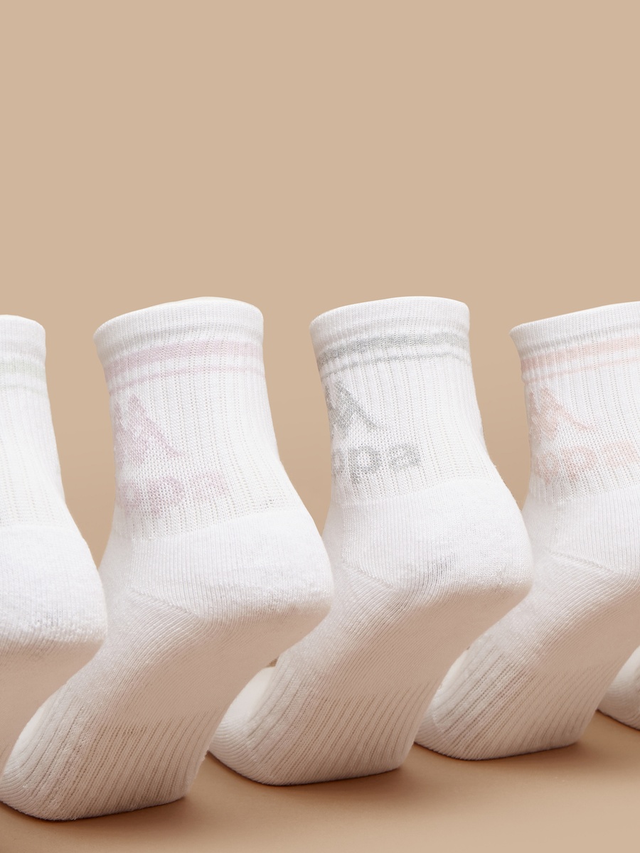 Logo Print Crew Length Socks - Set of 5