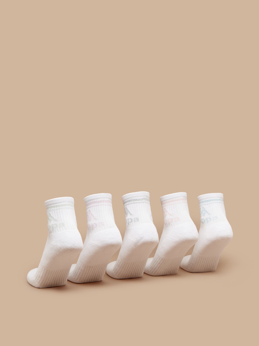 Logo Print Crew Length Socks - Set of 5
