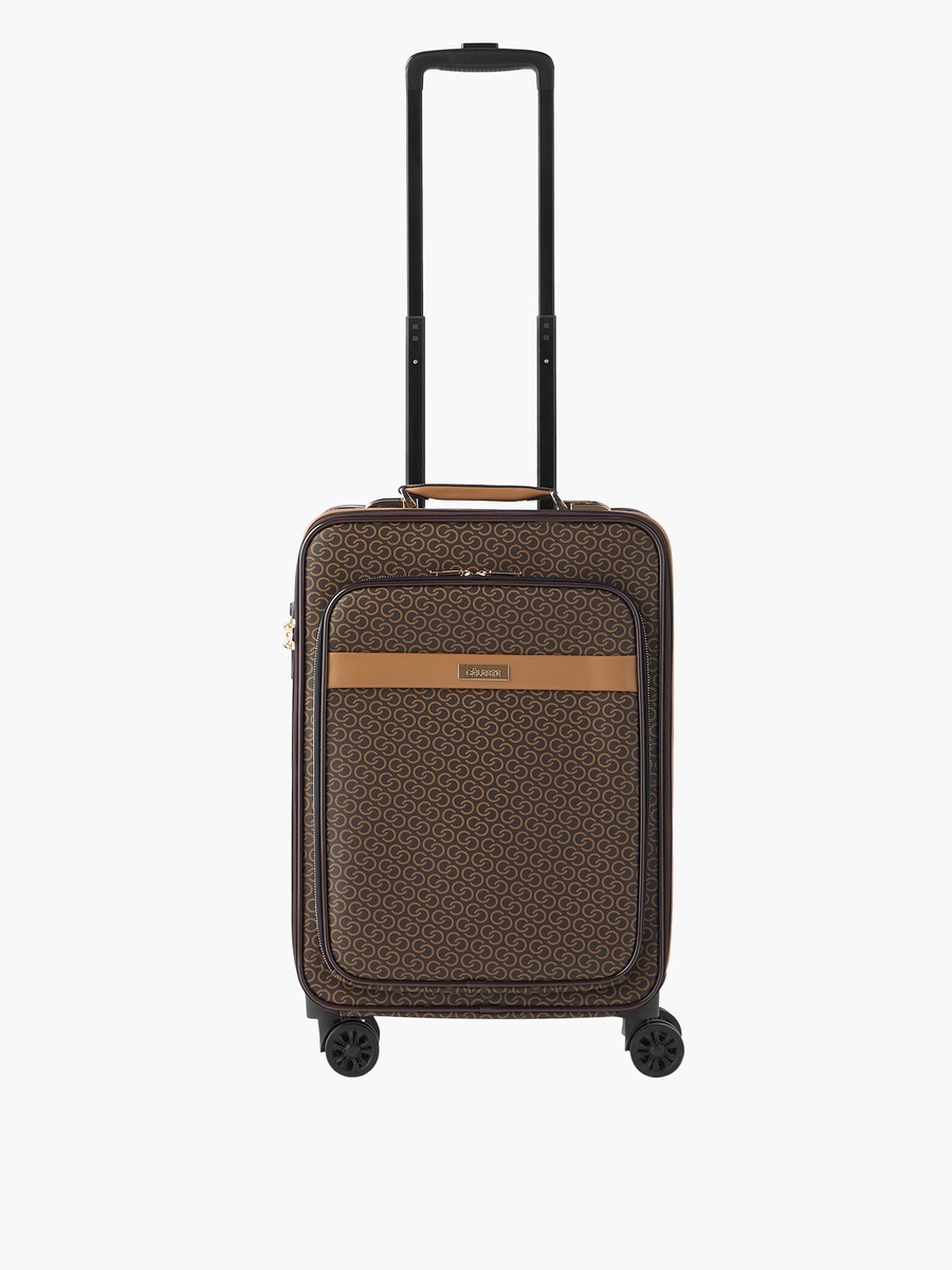 Monogram Print Softcase Trolley Bag with Retractable Handle