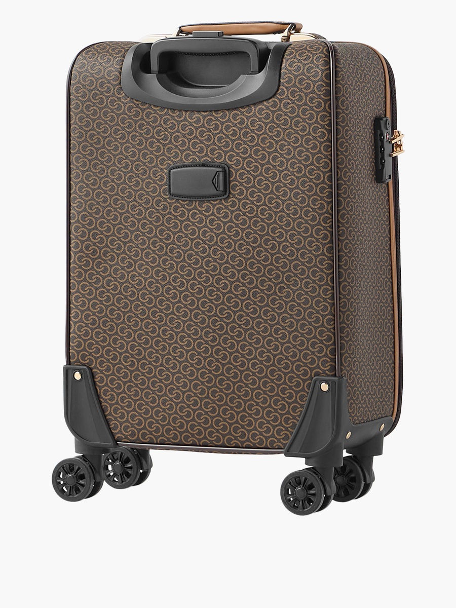 Monogram Print Softcase Trolley Bag with Retractable Handle
