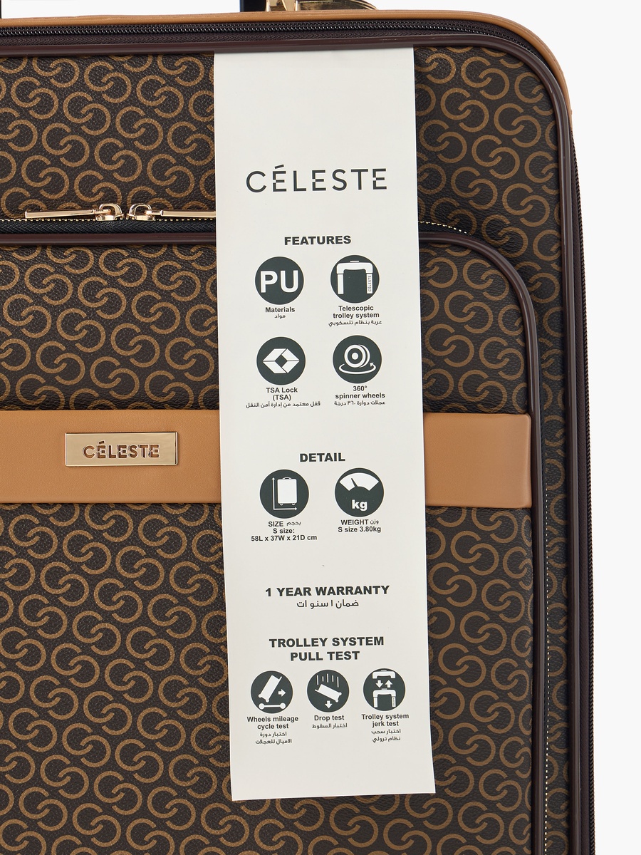 Monogram Print Softcase Trolley Bag with Retractable Handle