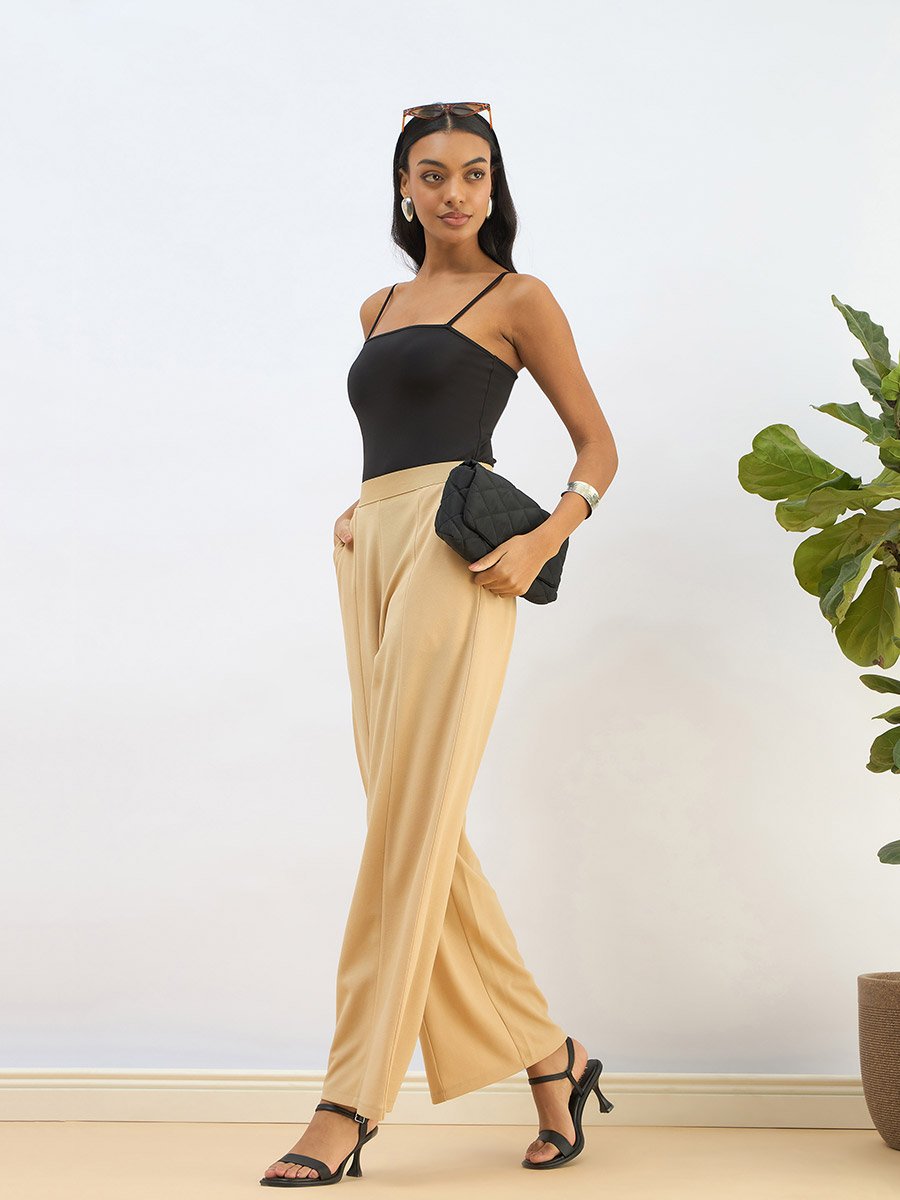 Women Black Strappy Knit Bodysuit