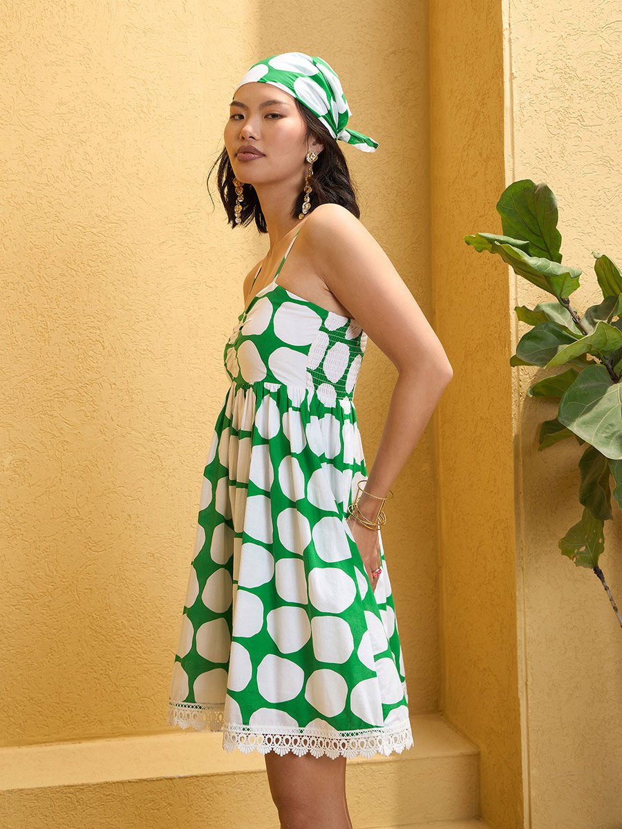 knee length dresses for ladies Benia Mini Dress in Drape Sequin Lime Green