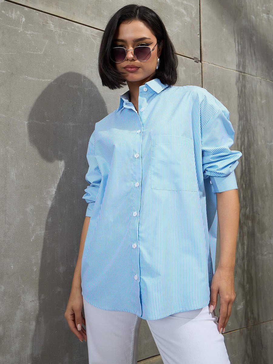 Striped Oversized Buttoned Shirt