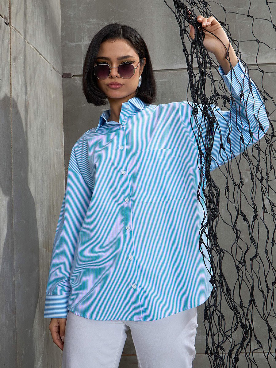 Striped Oversized Buttoned Shirt