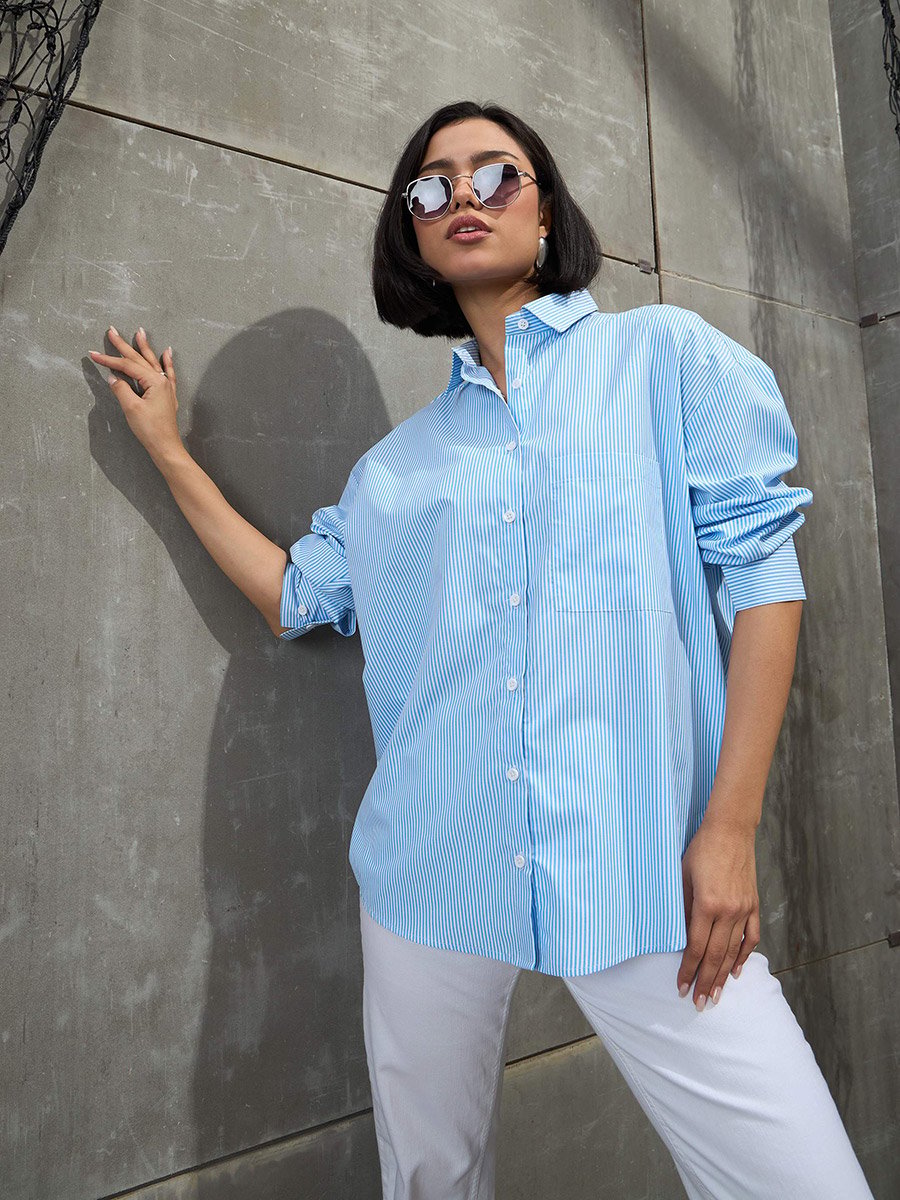 Striped Oversized Buttoned Shirt