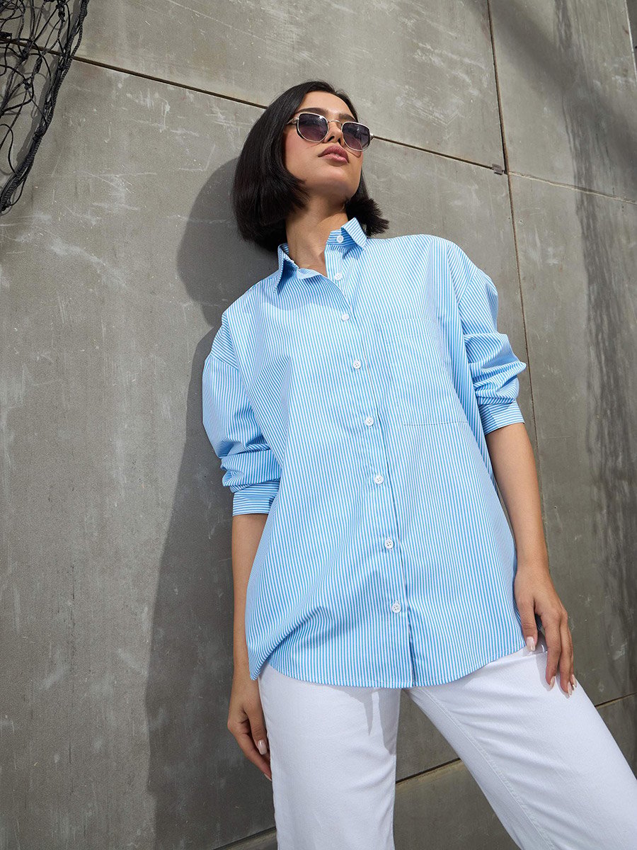 Striped Oversized Buttoned Shirt
