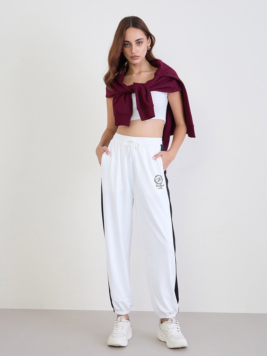 White Side Stripe Joggers