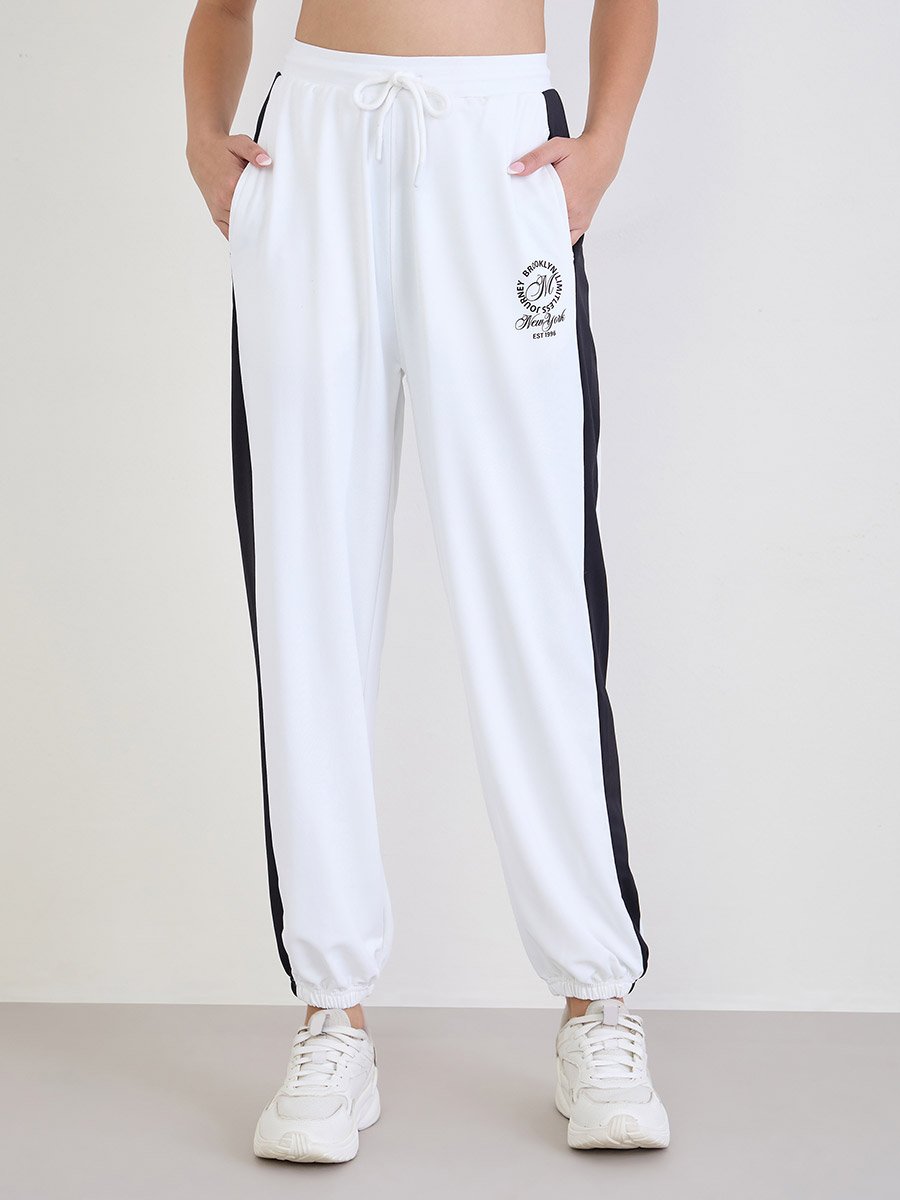 White Side Stripe Joggers