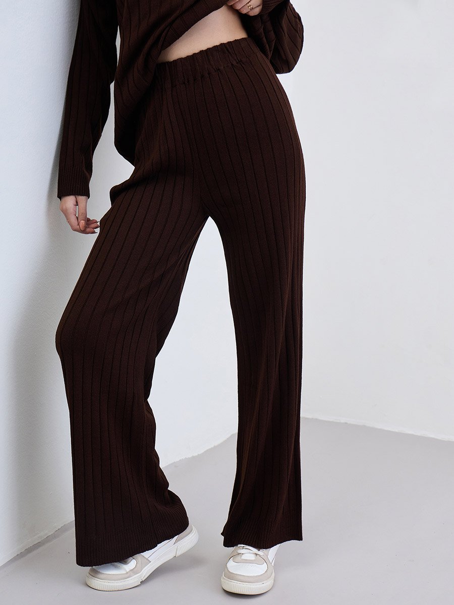 Longline Turtle Neck Knit Sweater and Pants Co-Ords