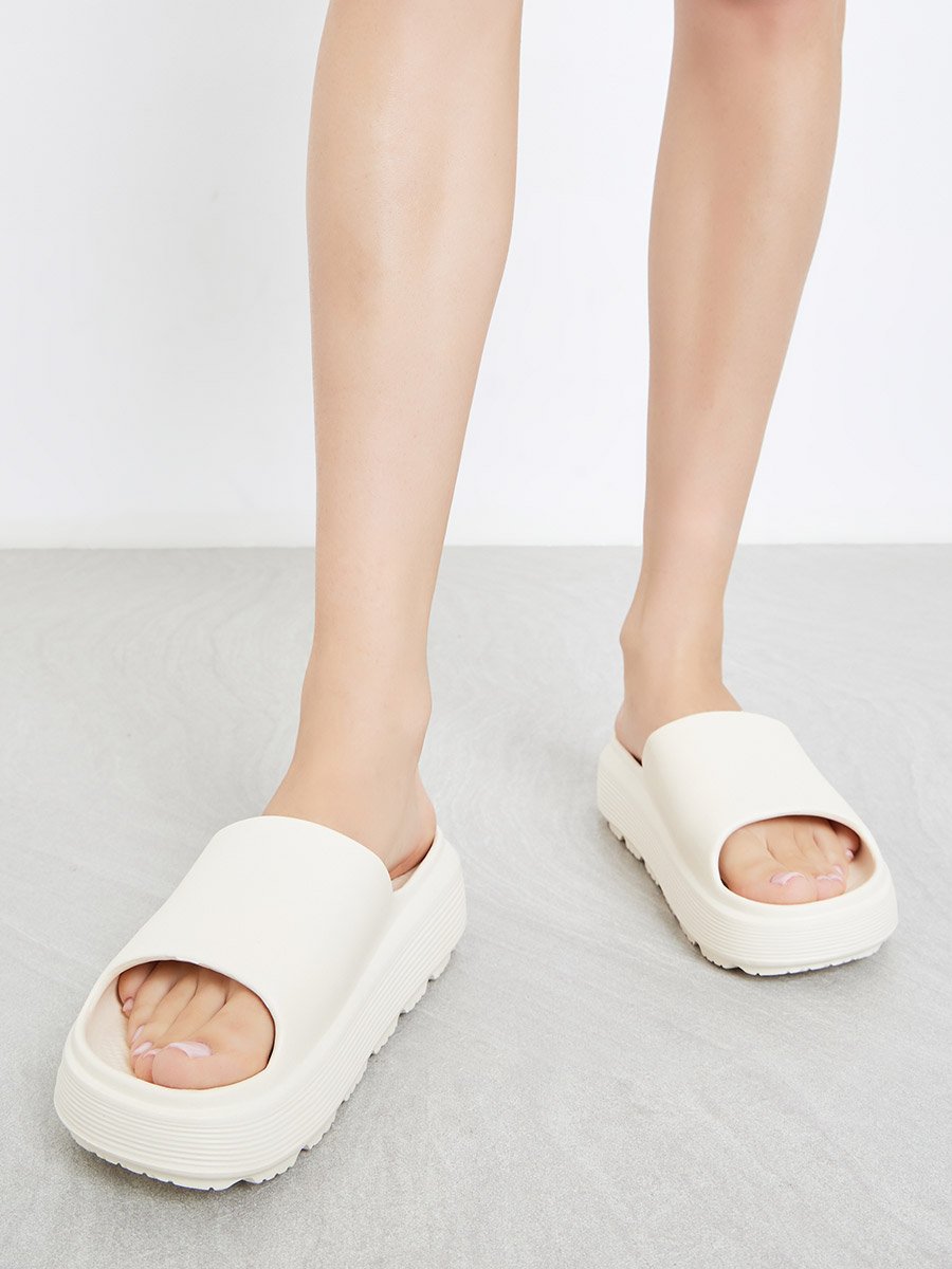 Basic Open Toe Flatform Slides