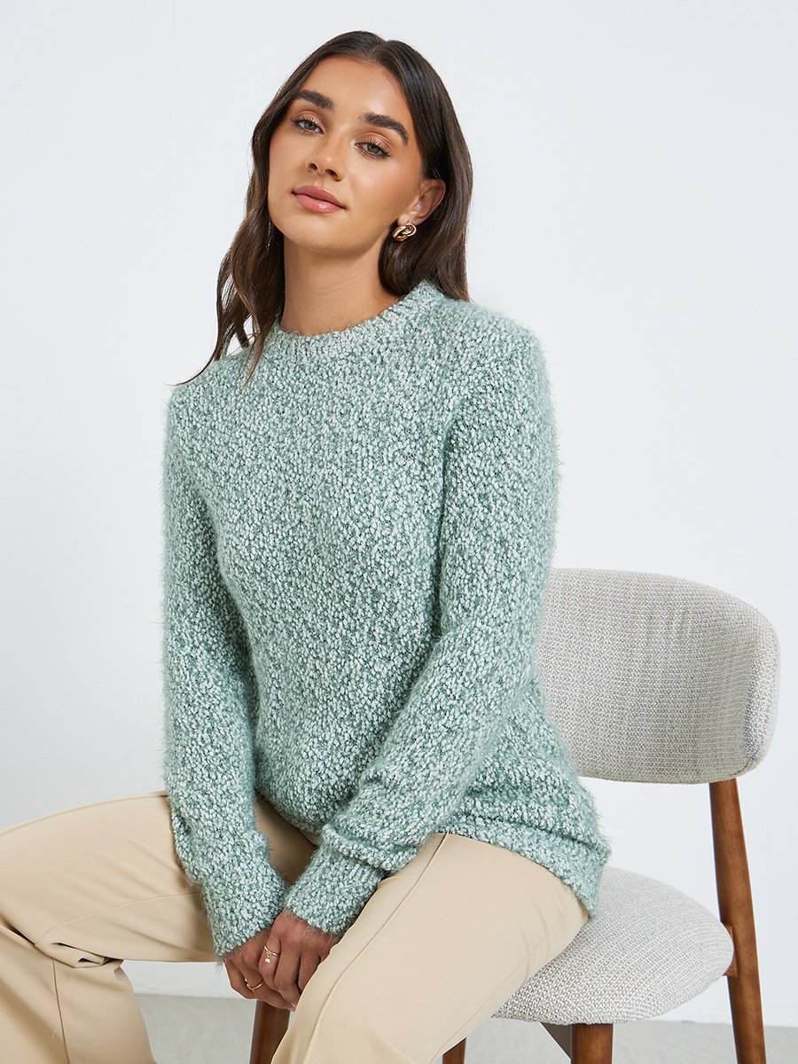 Women Textured Knit Sweater