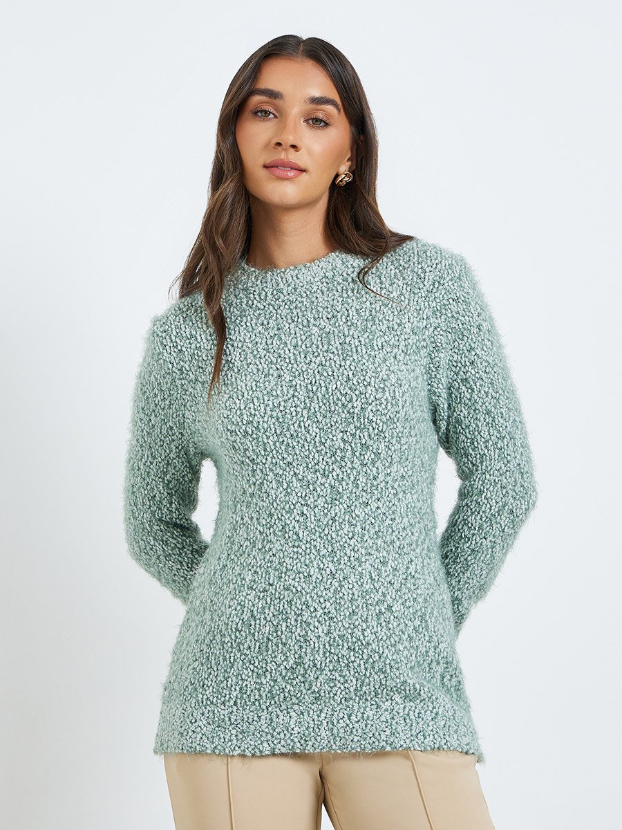 Women Textured Knit Sweater