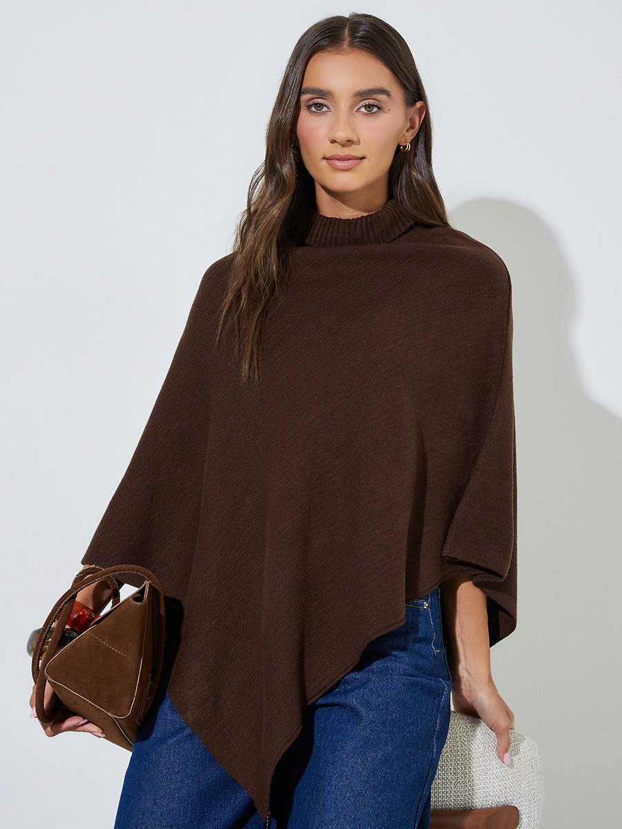 Oversized High Neck Cape Sweater