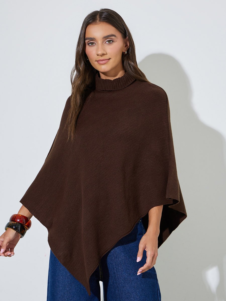 Oversized High Neck Cape Sweater