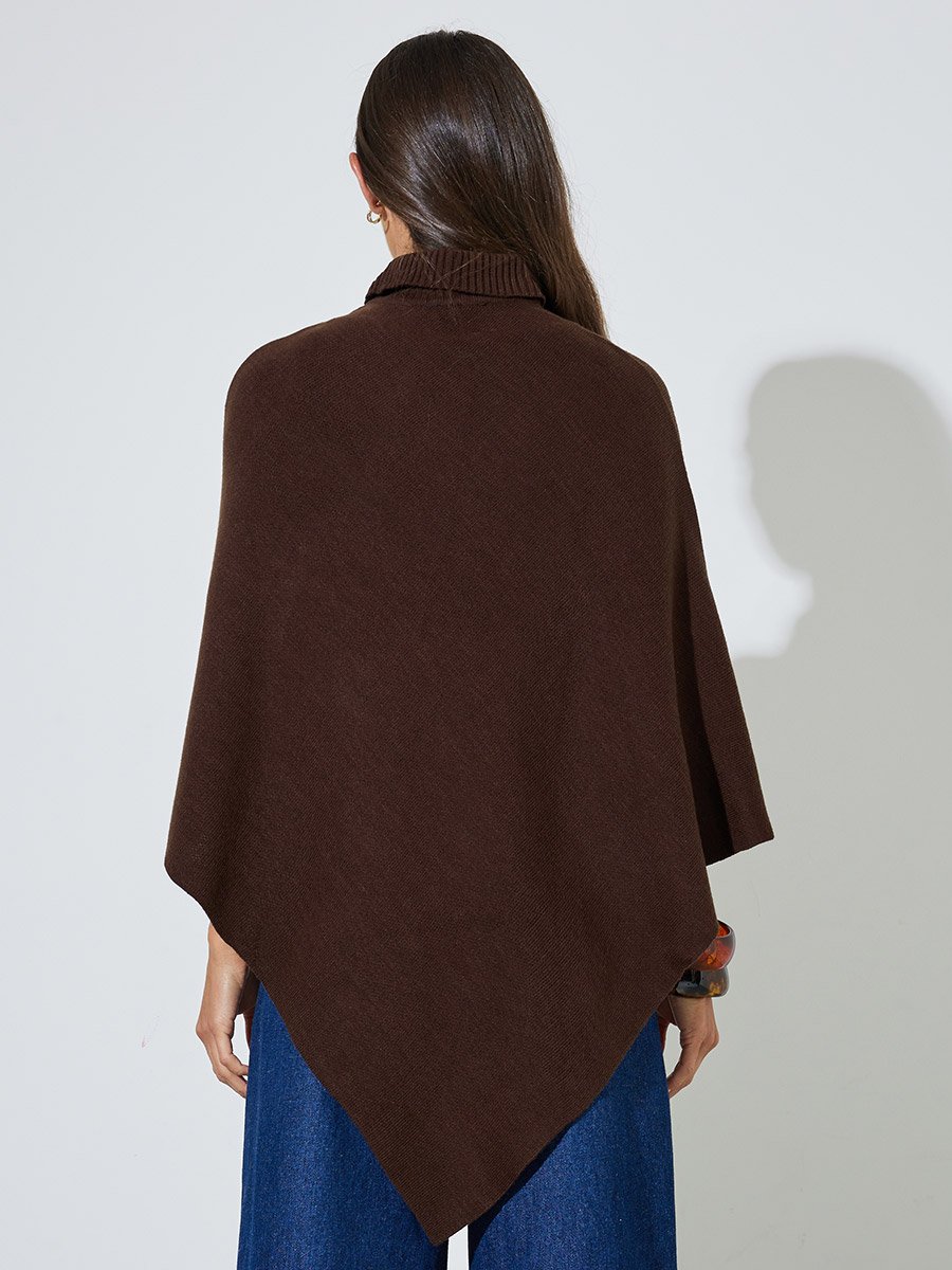 Oversized High Neck Cape Sweater