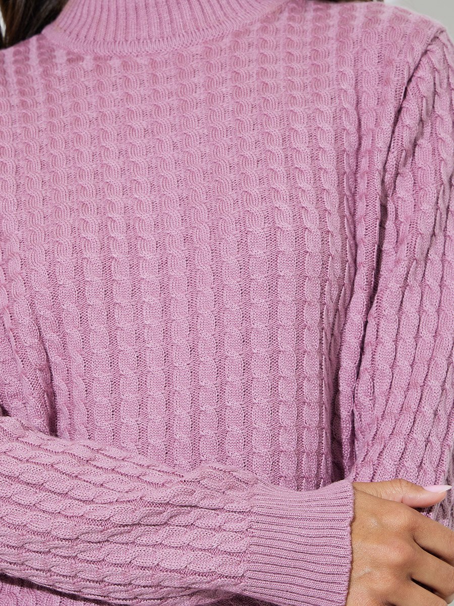 Pink Cable Knit Sweater
