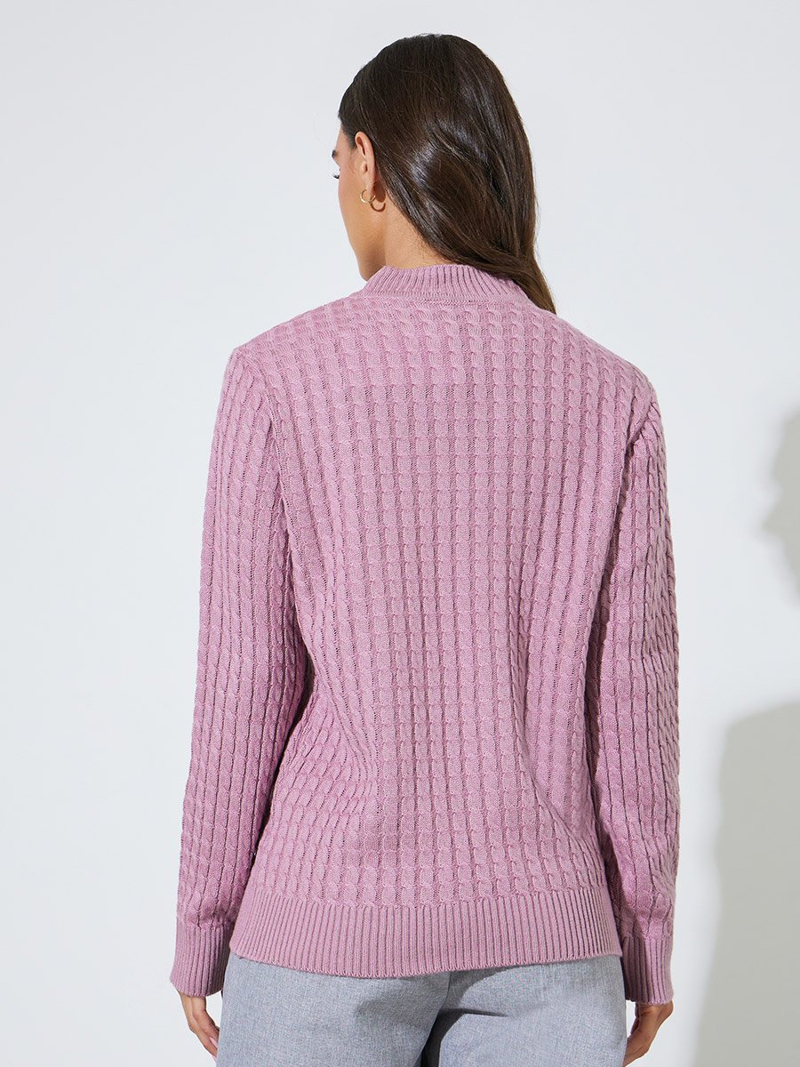 Pink Cable Knit Sweater