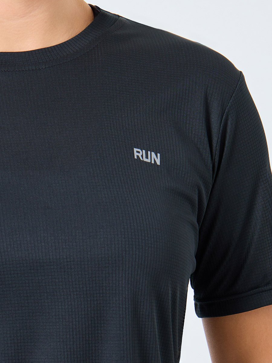 Reflective Text Basic Short Sleeves Top