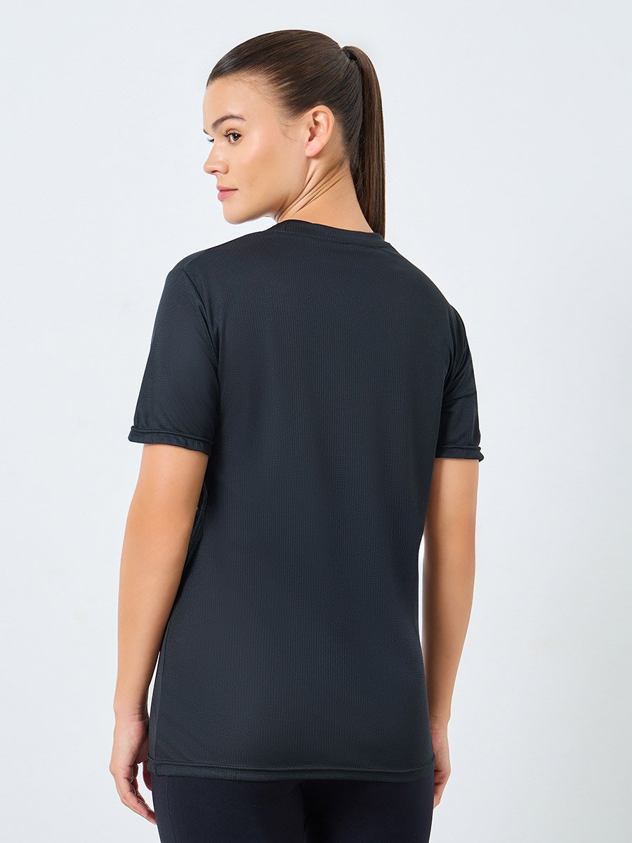 Reflective Text Basic Short Sleeves Top