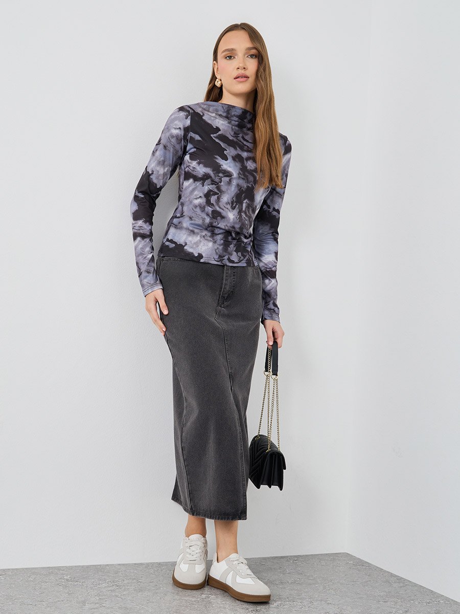 Dye Print Long Sleeve Top