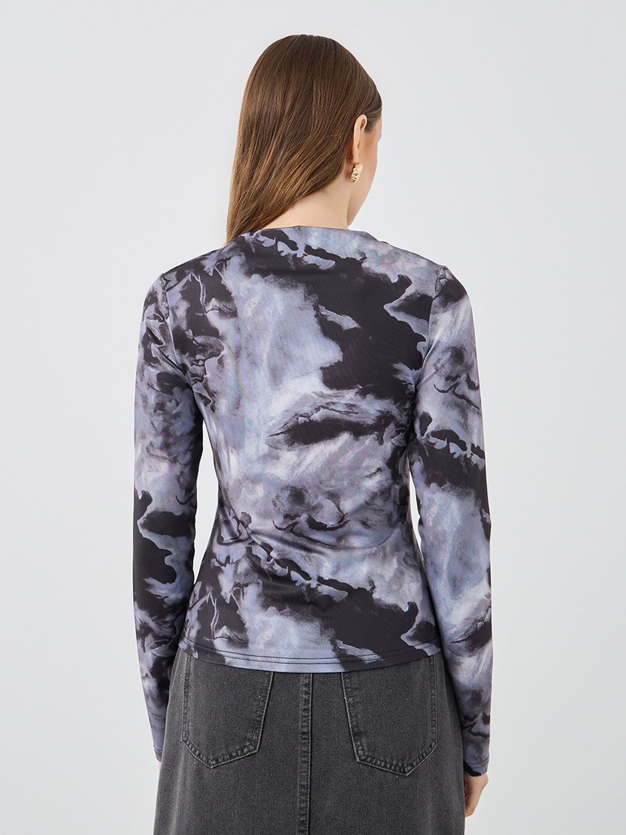 Dye Print Long Sleeve Top