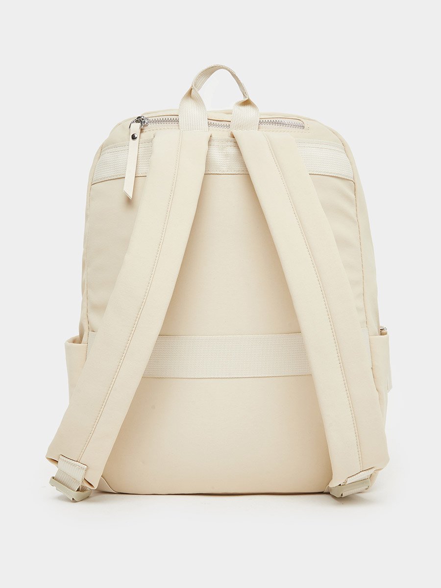 Women Cream Front Zipped Backpack For Women at Kuwait | Styli display picture 3