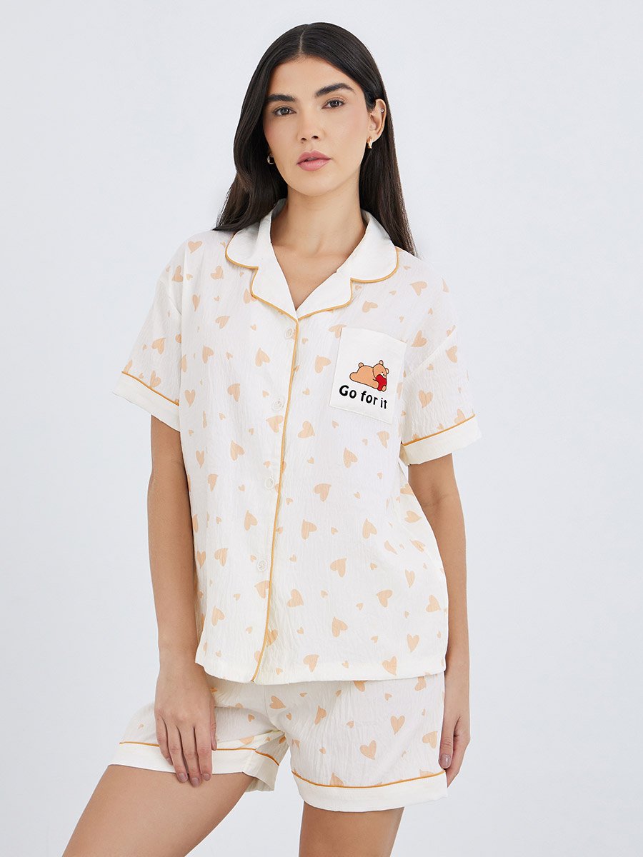 Pack of 3 - Bear Print Cotton Shirt, Pants and Shorts