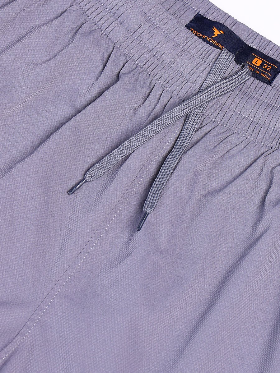 Men Plain Grey Shorts with Zip Pocket
